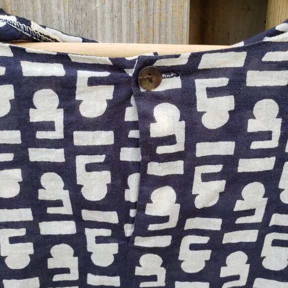 Layla light cotton oversized dress tunic navy & white - size M - Picture 6 of 6